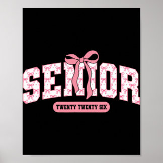 Póster Senior 2026 Cl De 2026 Coquette Lazo Rosa Graduaci