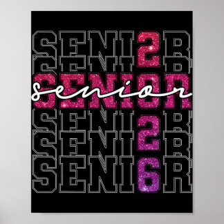 Póster Senior 2026 Clase de 2026 Graduación 2026 Rosa Chi