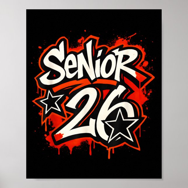 Póster Senior 2026 Graffiti Drip Style Graduation Graphic (Frente)