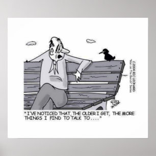 Póster Senior en el banco Park