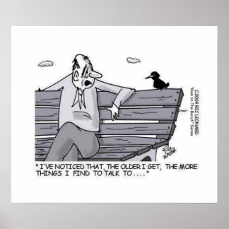 Póster Senior en el banco Park
