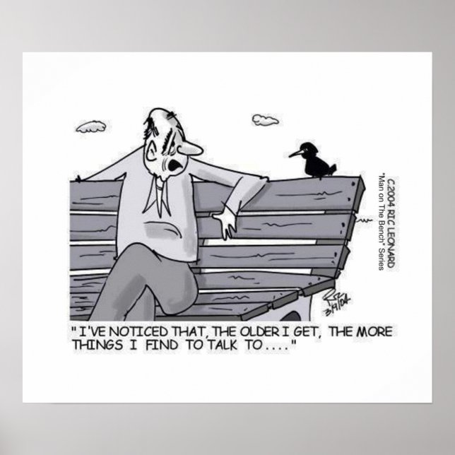 Póster Senior en el banco Park (Frente)