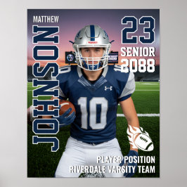 Póster Senior Football Team Custom Photo Gift Sports
