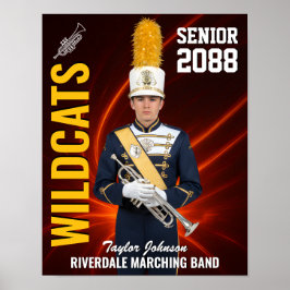 Póster Senior Marching Band Custom Portrait Photo Sports
