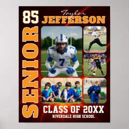 Póster Senior Night Sports Team Custom Photo Collage