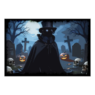 Póster Señor Cuervo - Diseño Gótico de Halloween