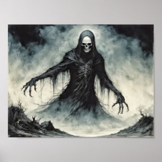 Póster Señor de la muerte cosechando almas