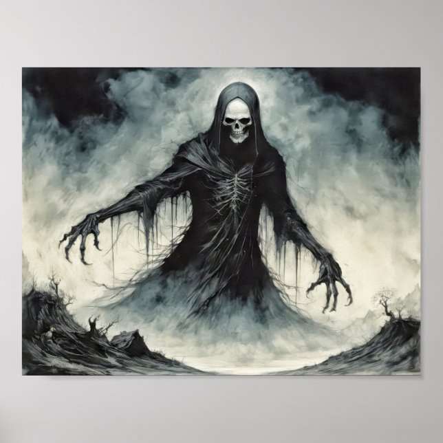 Póster Señor de la muerte cosechando almas (Frente)