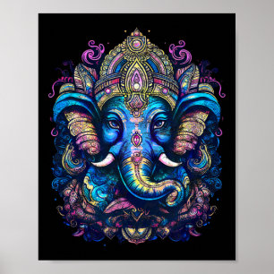 Póster Señor Ganesh, hinduismo, budismo, Dios elefante, Y