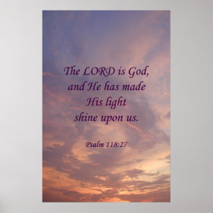 Póster Señor Is God del 118:27 del salmo