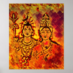 Póster Señor Shiva Parvati Poster