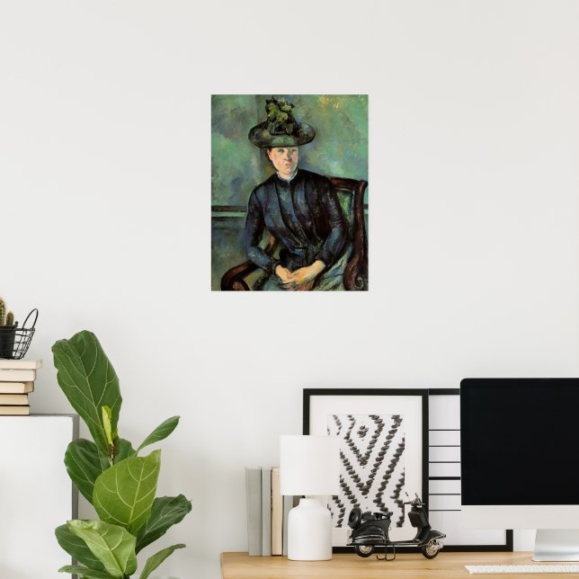 Póster Señora Cezanne con sombrero verde, (Oficina en casa)