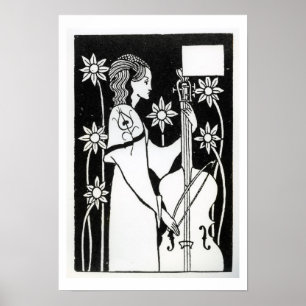 Póster Señora con el violoncelo, "del ` del d'Arthur de