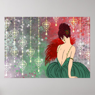 Póster Señora con las joyas - BIANCA del art déco: