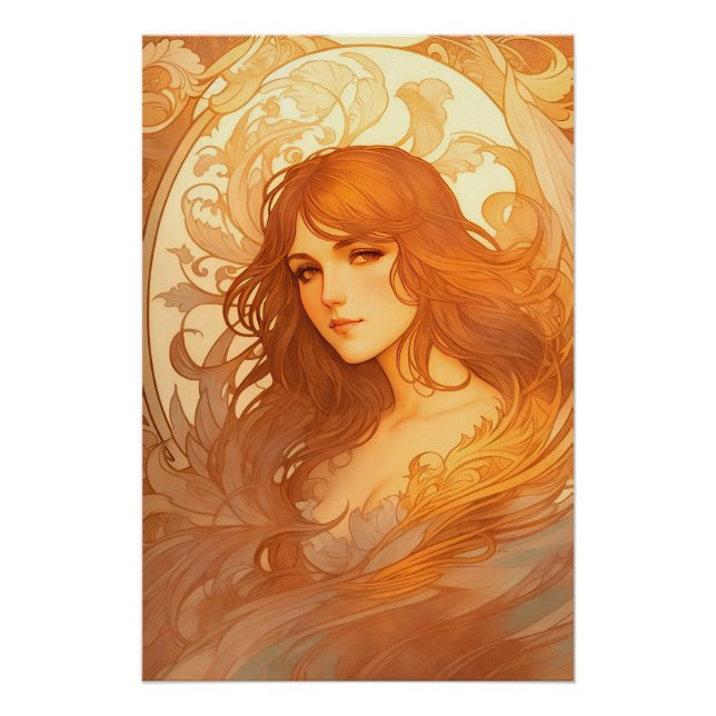 Póster Señora de Art Nouveau (Anverso)