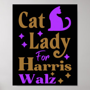 Póster Señora De Gato Sin Hijos Para Kamala Harris Tim Wh