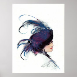 Póster Señora de las aves azules, William Barribal