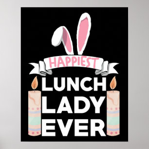 Póster Señora del Almuerzo Más Feliz Día de Pascua