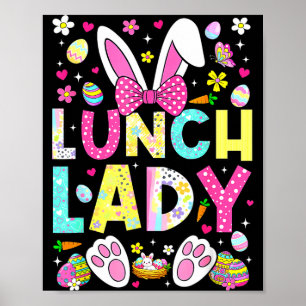 Póster Señora del almuerzo tripulación conejo divertido c