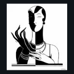 Póster Señora del Art Deco Vintage Con Perlas Trasero Neg<br><div class="desc">Viejo Art Deco Lady With Pearls - Arte de publicidad de época - Invitaciones y accesorios de Personalizable de imágenes negras y transparentes con una elegante imagen de arte Art Deco de estilo vintage de una mujer de moda de los años 20 - 30 con perlas. Puede personalizar fácilmente estos...</div>