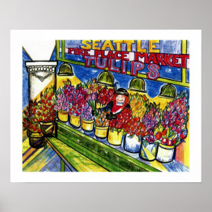 Póster Señora del tulipán