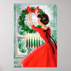 Póster Señora del vintage y poster retros de la