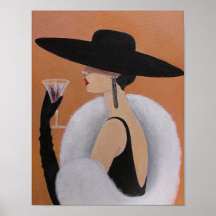PÓSTER SEÑORA ELEGANTE POSTER DEL VINTAGE