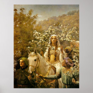 Póster Señora francesa Garden Horse Art Print del país