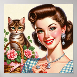 Póster Señora Gata Adorable