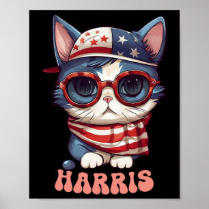 Póster Señora Gata Sin Hijos Por Kamala Harris Damas Gata