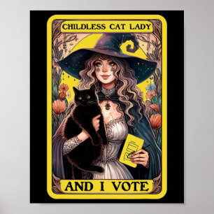 Póster Señora Gata Sin Hijos Y Yo Voto