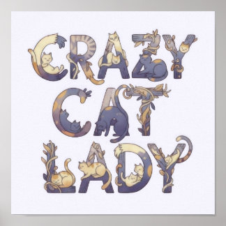 Póster Señora Gatos Locos