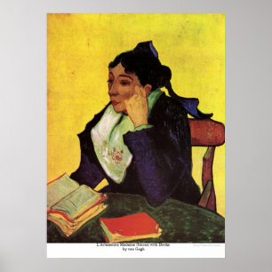 Póster Señora Ginoux de L'Arlesienne con los libros de