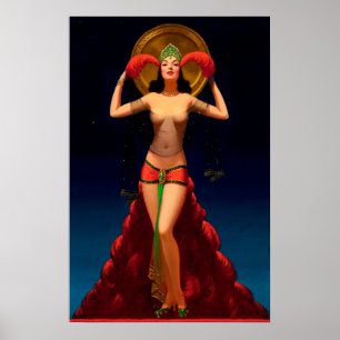 Póster Señora mágica Pulp Pin Up