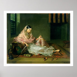 Póster Señora musulmán Reclining, 1789 (aceite en lona)