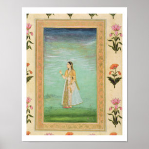 Póster Señora sosteniendo una flor, del Pequeño Álbum Cli