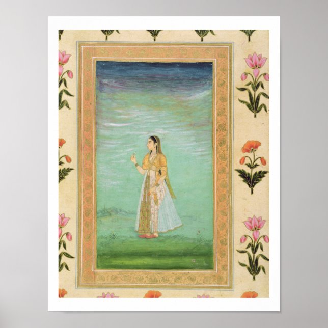 Póster Señora sosteniendo una flor, del Pequeño Álbum Cli (Frente)