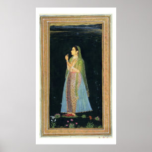 Póster Señora sosteniendo una flor, del Pequeño Álbum de