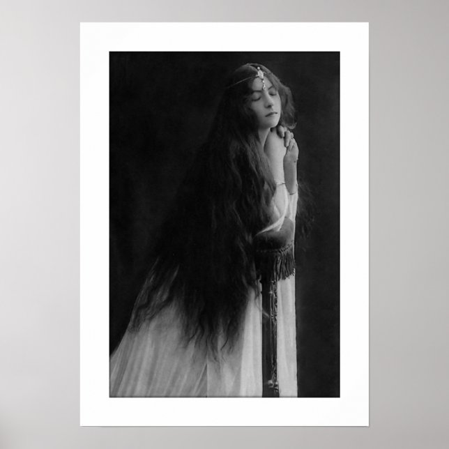Póster señora victoriana reza pelo muy largo (Frente)