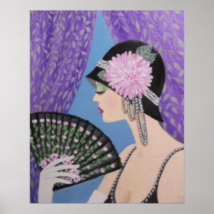 PÓSTER SEÑORA WITH A FAN
