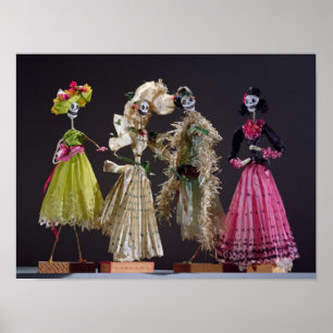 Póster Señoras del día de los muertos, de Oaxaca