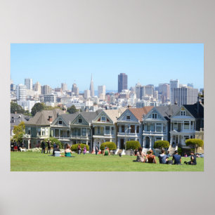 Póster Señoras pintadas en Álamo San Francisco cuadrado