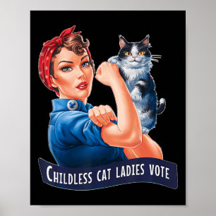 Póster Señoras sin hijos y con gatos votan por Rosie
