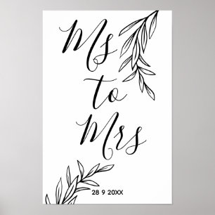 Póster Señorita a Señora ducha de novia