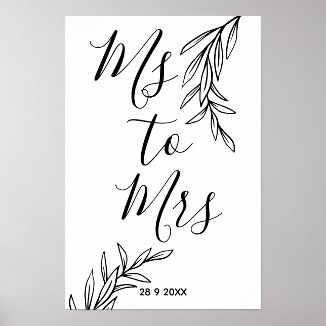 Póster Señorita a Señora ducha de novia (Frente)