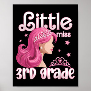 Póster Señorita de tercer grado de vuelta a la escuela ma