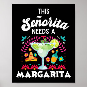 Póster Senorita Necesita Una Margarita - Cinco De Mayo -
