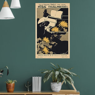 Póster Señorita Traumerei - Art Nouveau Vintage