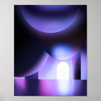 Póster Sensación cálida Diseño gráfico púrpura abstracto