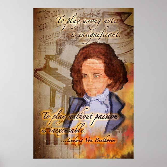 Póster Sensación de Beethoven (Pintura Digital Original) (Frente)